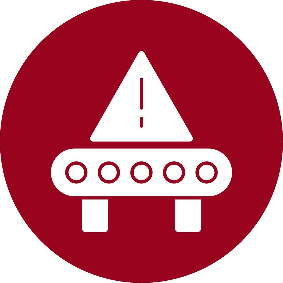 Warning Sign Glyph Circle Icon vector