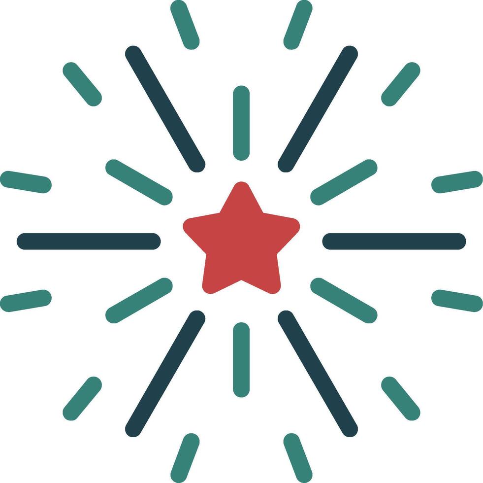 Firework Glyph Multi Color Icon vector