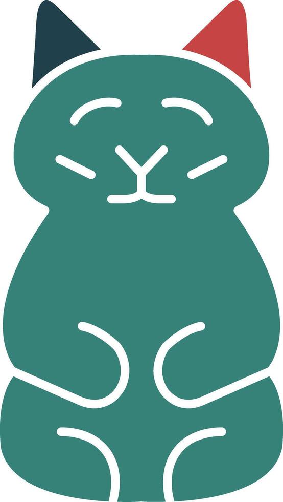 Prosperity Cat Glyph Multi Color Icon vector