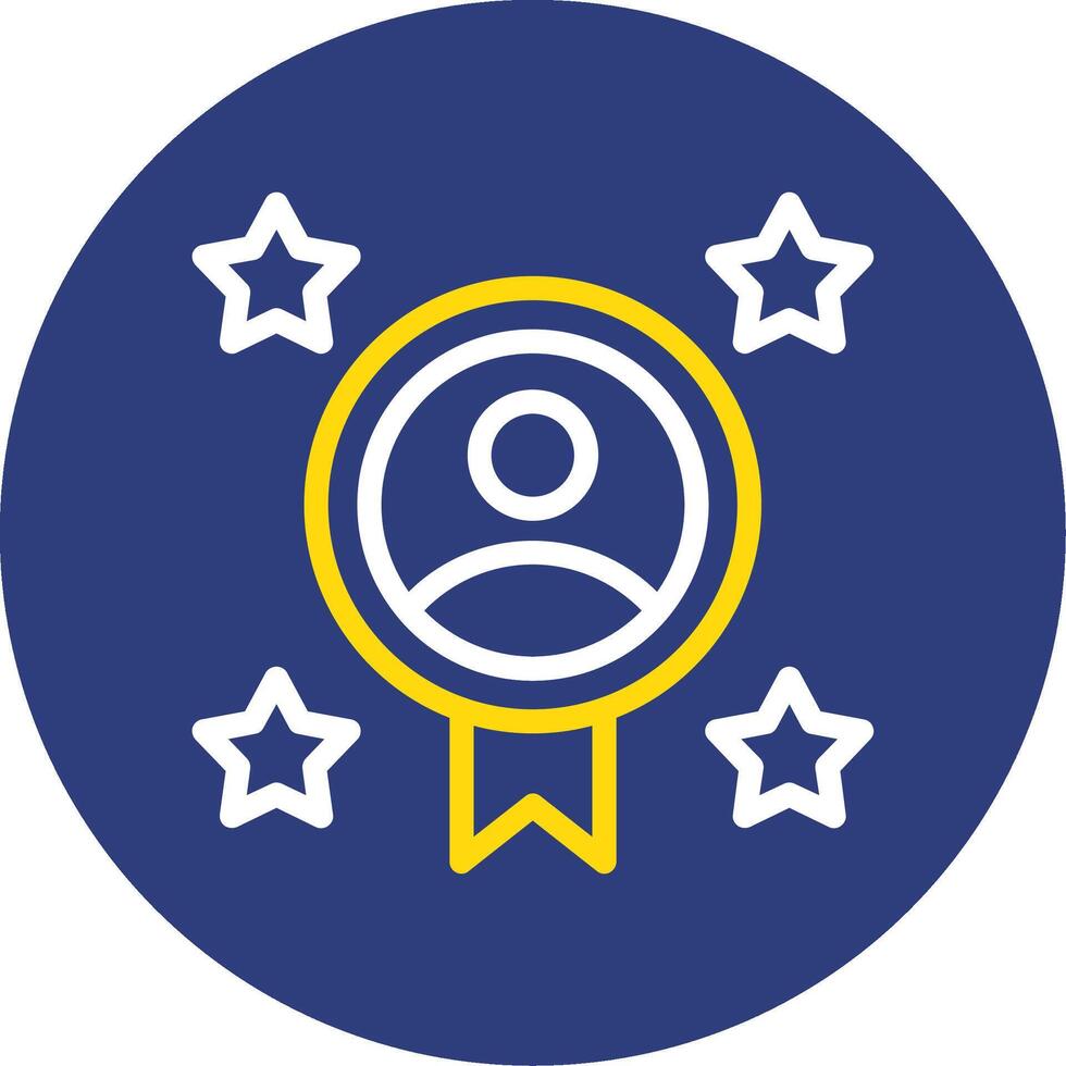 Employee of the Month Dual Line Circle Icon vector