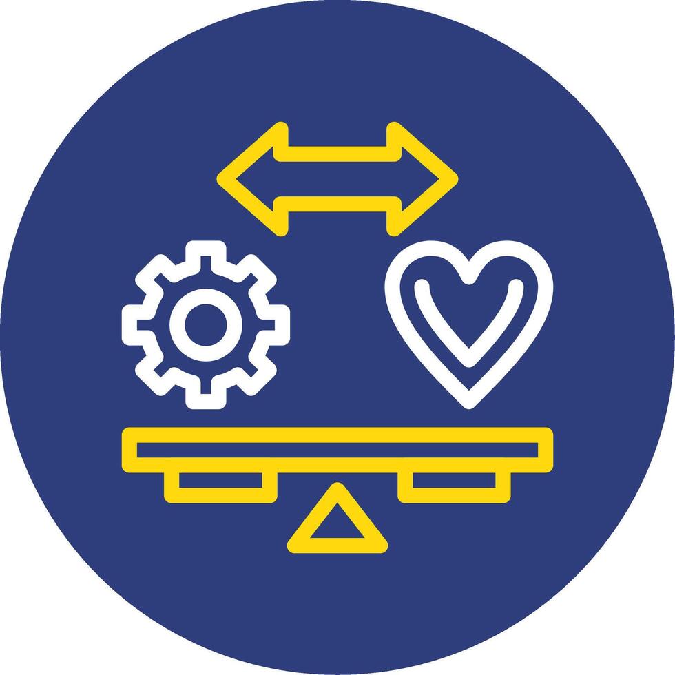 Work-Life Balance Dual Line Circle Icon vector