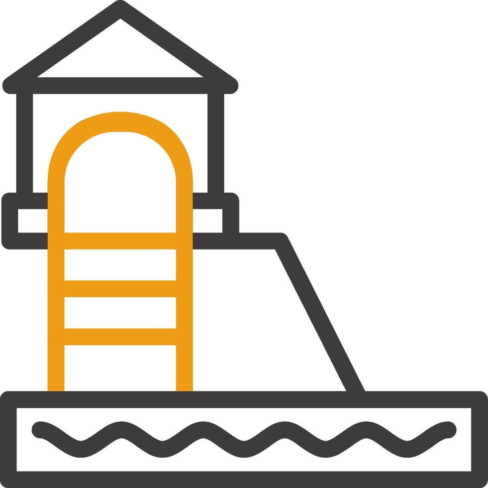 Water Slide Two Color Icon vector
