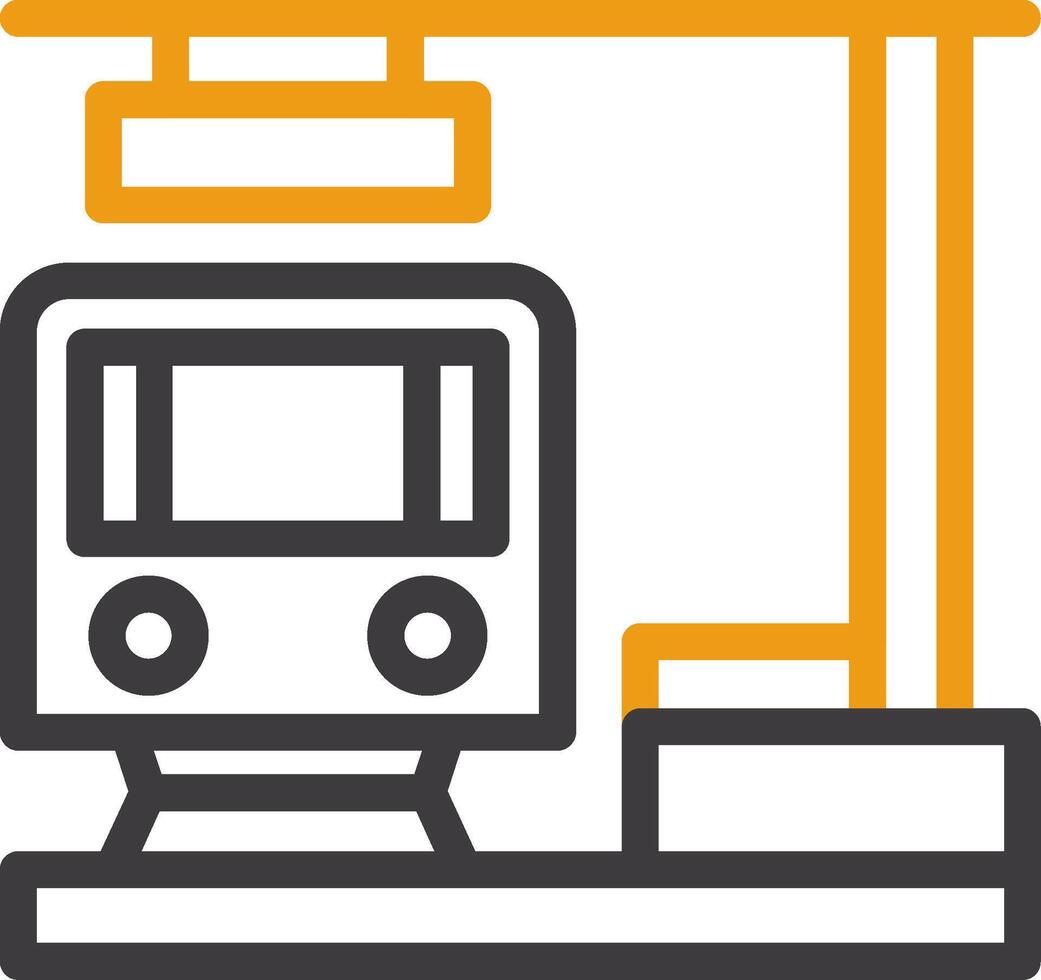 Train Station Two Color Icon vector