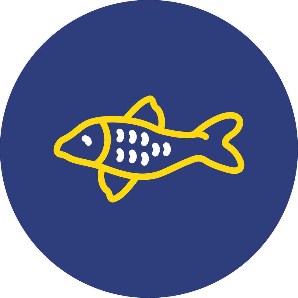 Koi Fish Dual Line Circle Icon vector