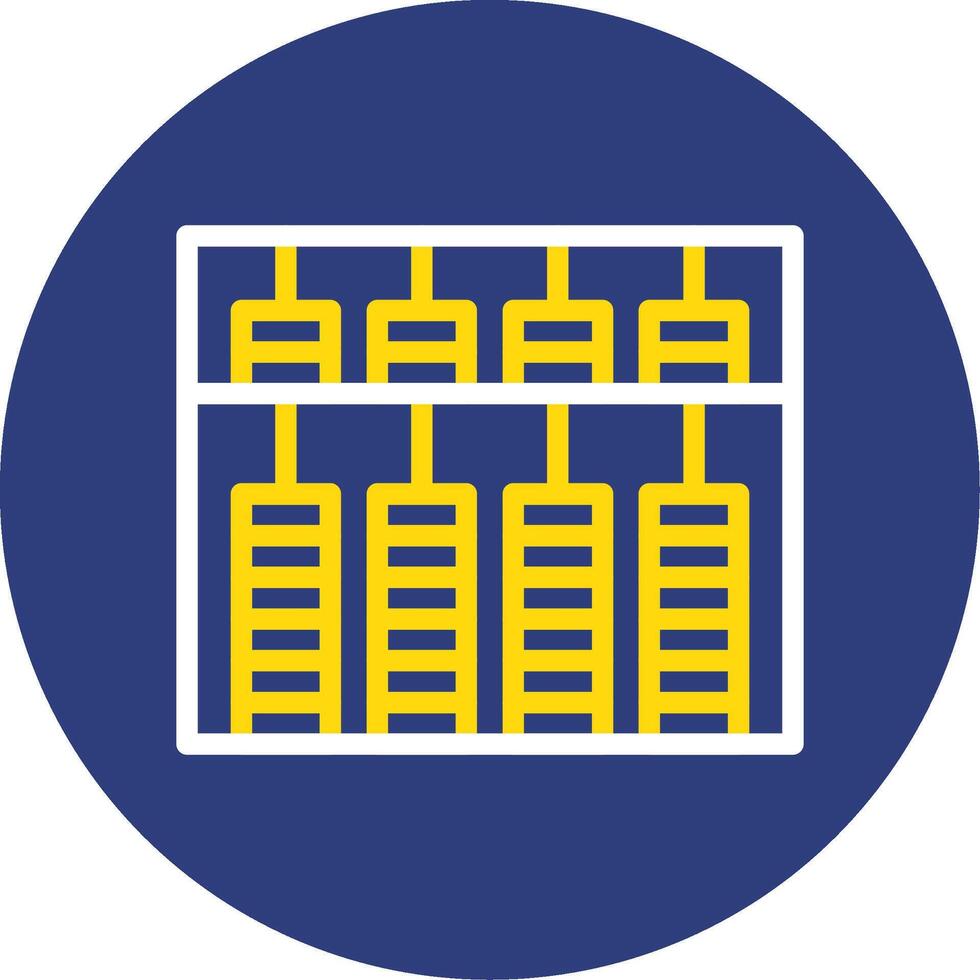 Abacus Dual Line Circle Icon vector