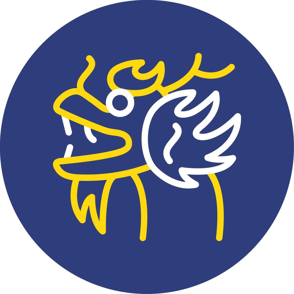 Dragon Dual Line Circle Icon vector
