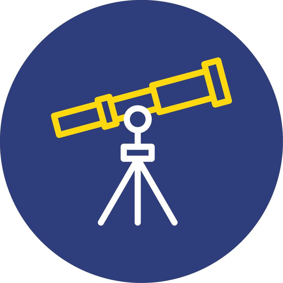 Telescope Dual Line Circle Icon vector