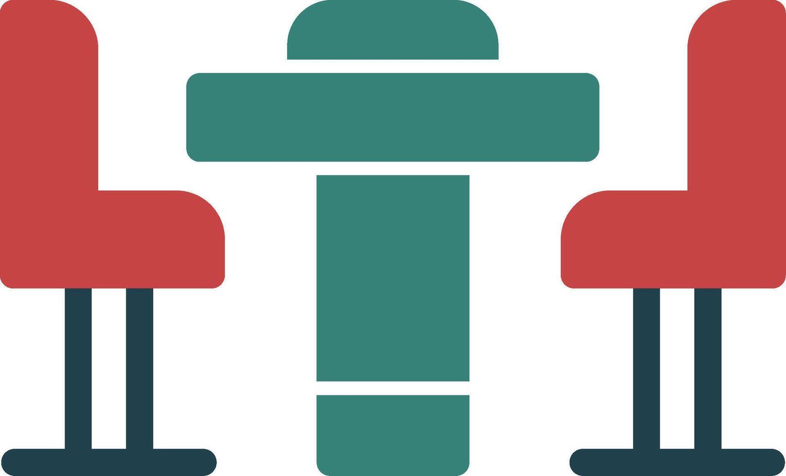 Conference Table Glyph Multi Color Icon vector