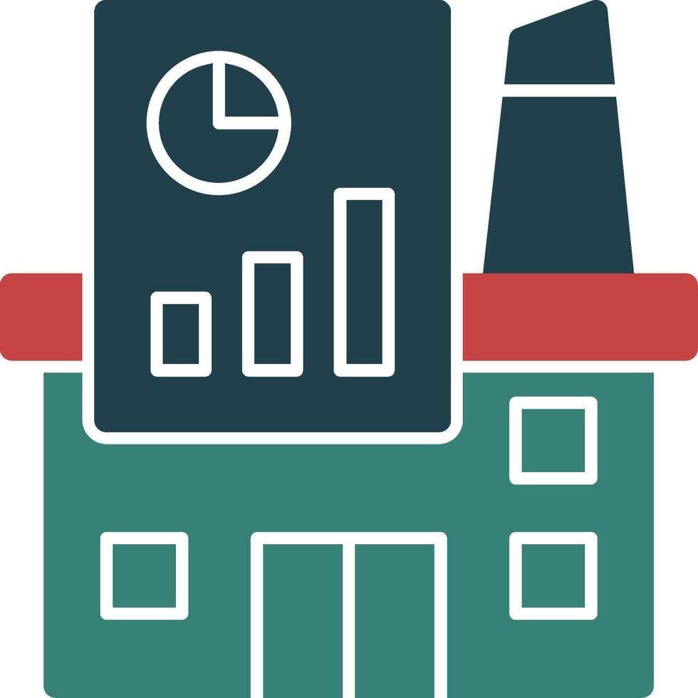 Industry Growth Chart Glyph Multi Color Icon vector