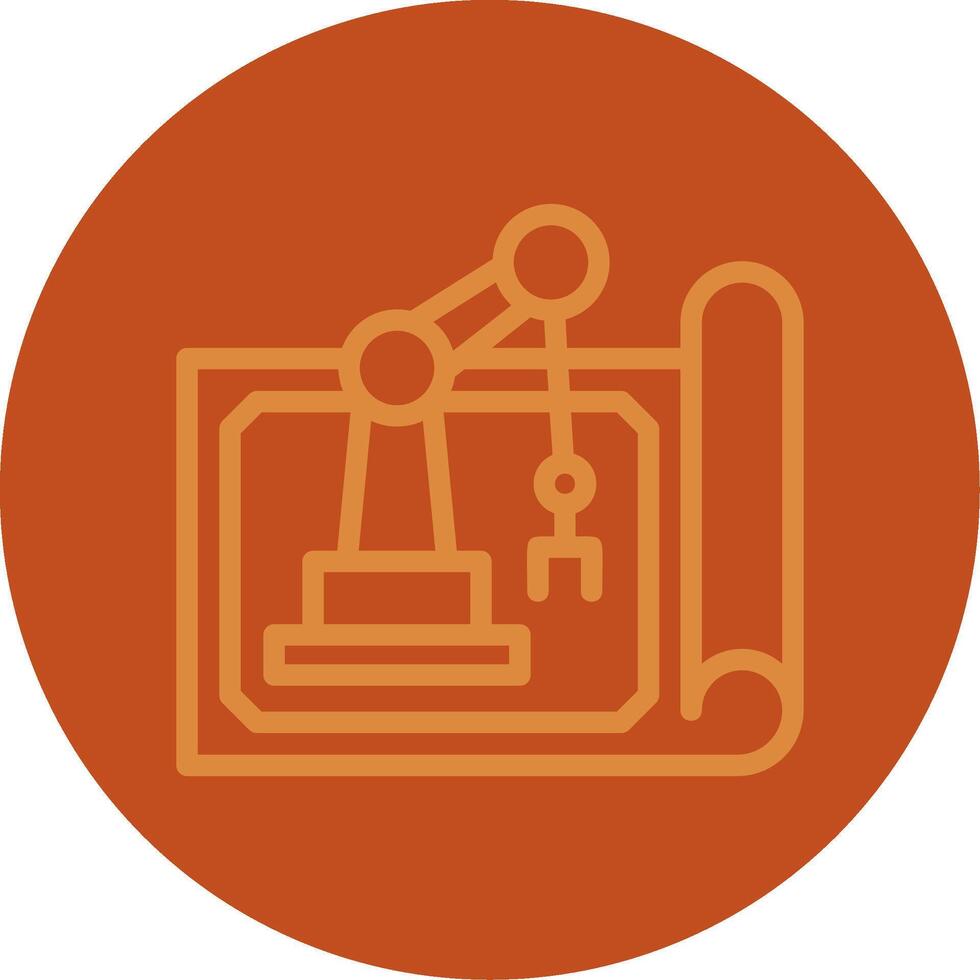 robot Plano línea multi color icono vector