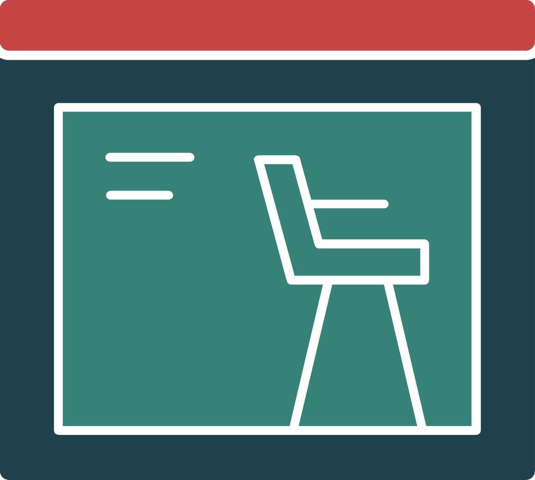 alto silla glifo multi color icono vector