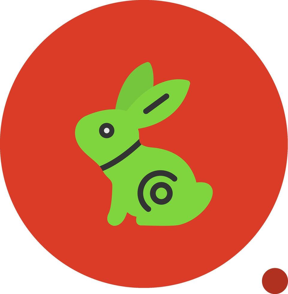 Jade Rabbit Flat Shadow Icon vector