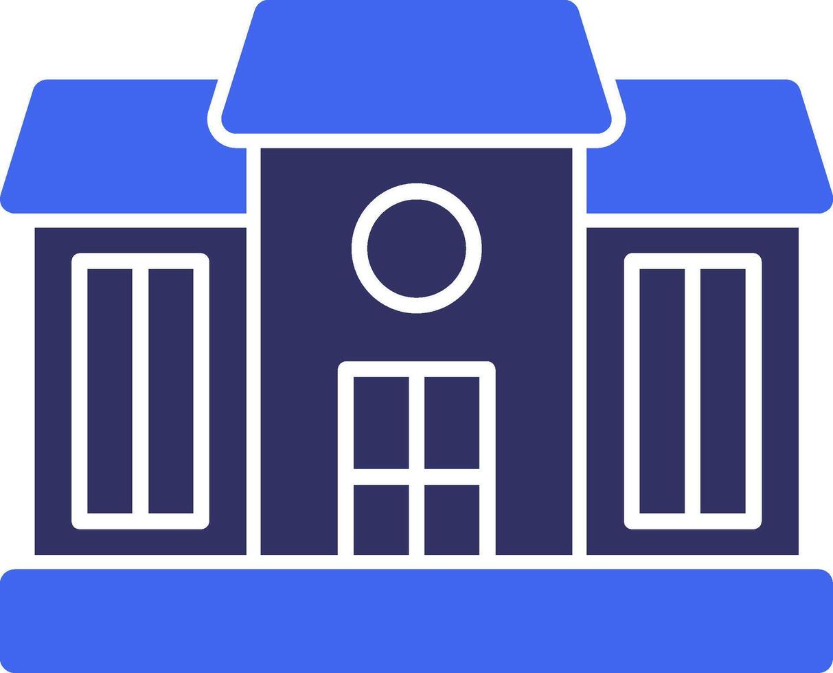 Mansion Solid Two Color Icon vector