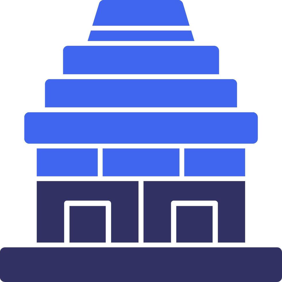Temple Solid Two Color Icon vector