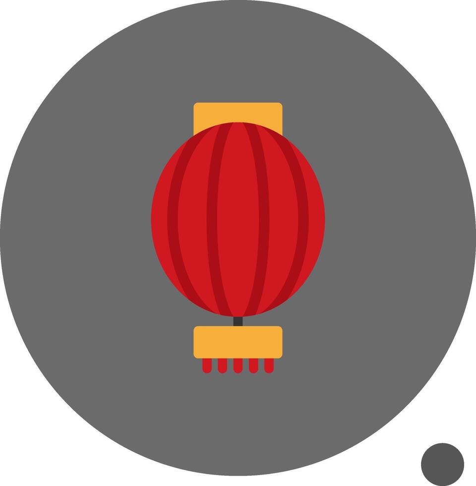 Red Lantern Flat Shadow Icon vector