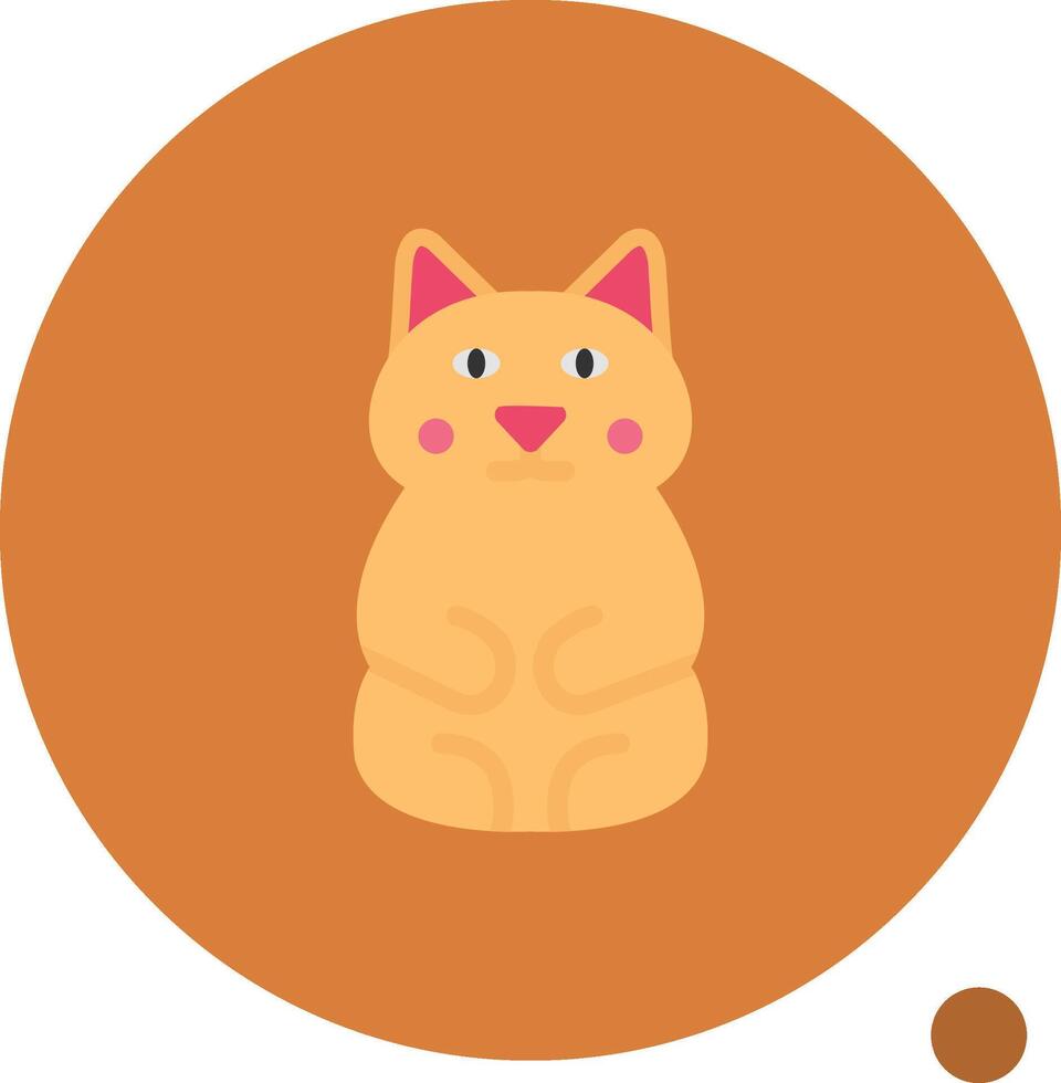Prosperity Cat Flat Shadow Icon vector