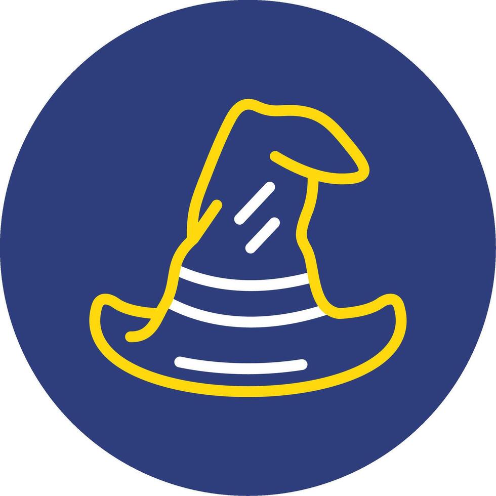 Wizard Hat Dual Line Circle Icon vector