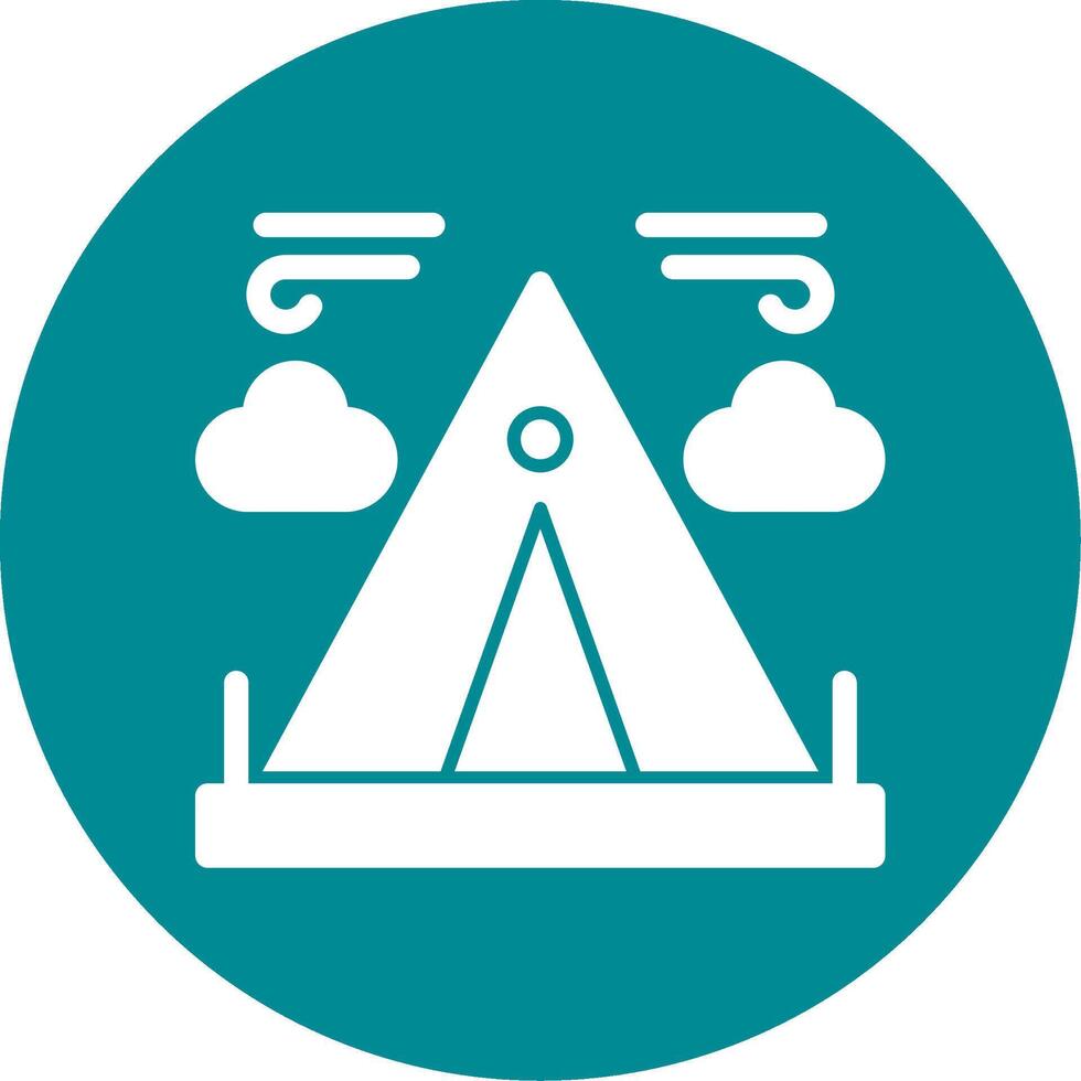 Tent Glyph Circle Icon vector