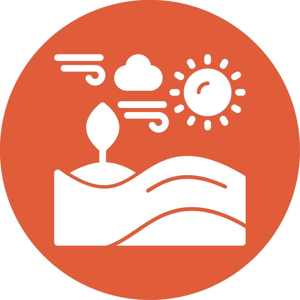 Desert Glyph Circle Icon vector