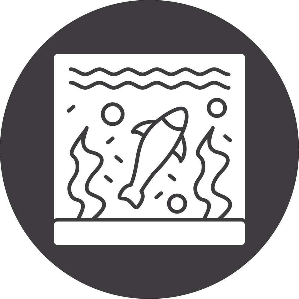 Aquarium Glyph Circle Icon vector