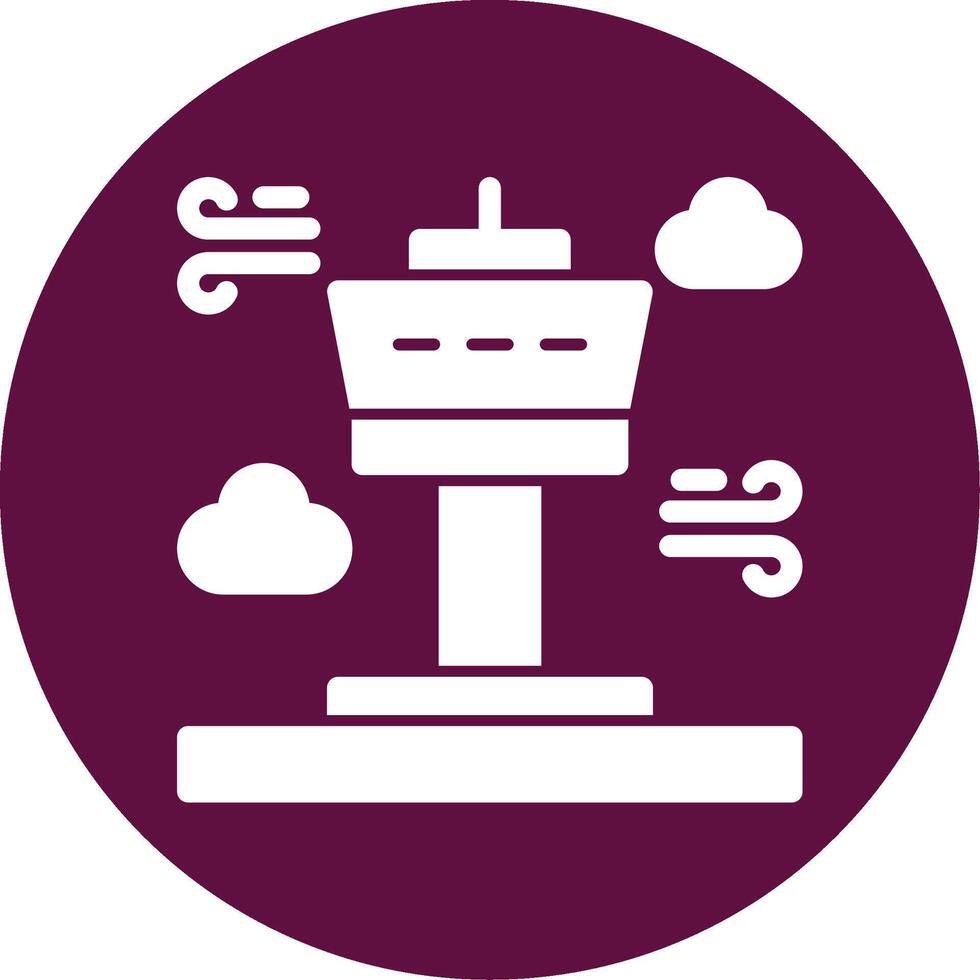 Tower Glyph Circle Icon vector