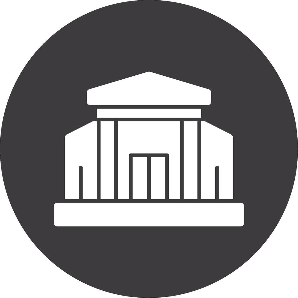 Museum Glyph Circle Icon vector