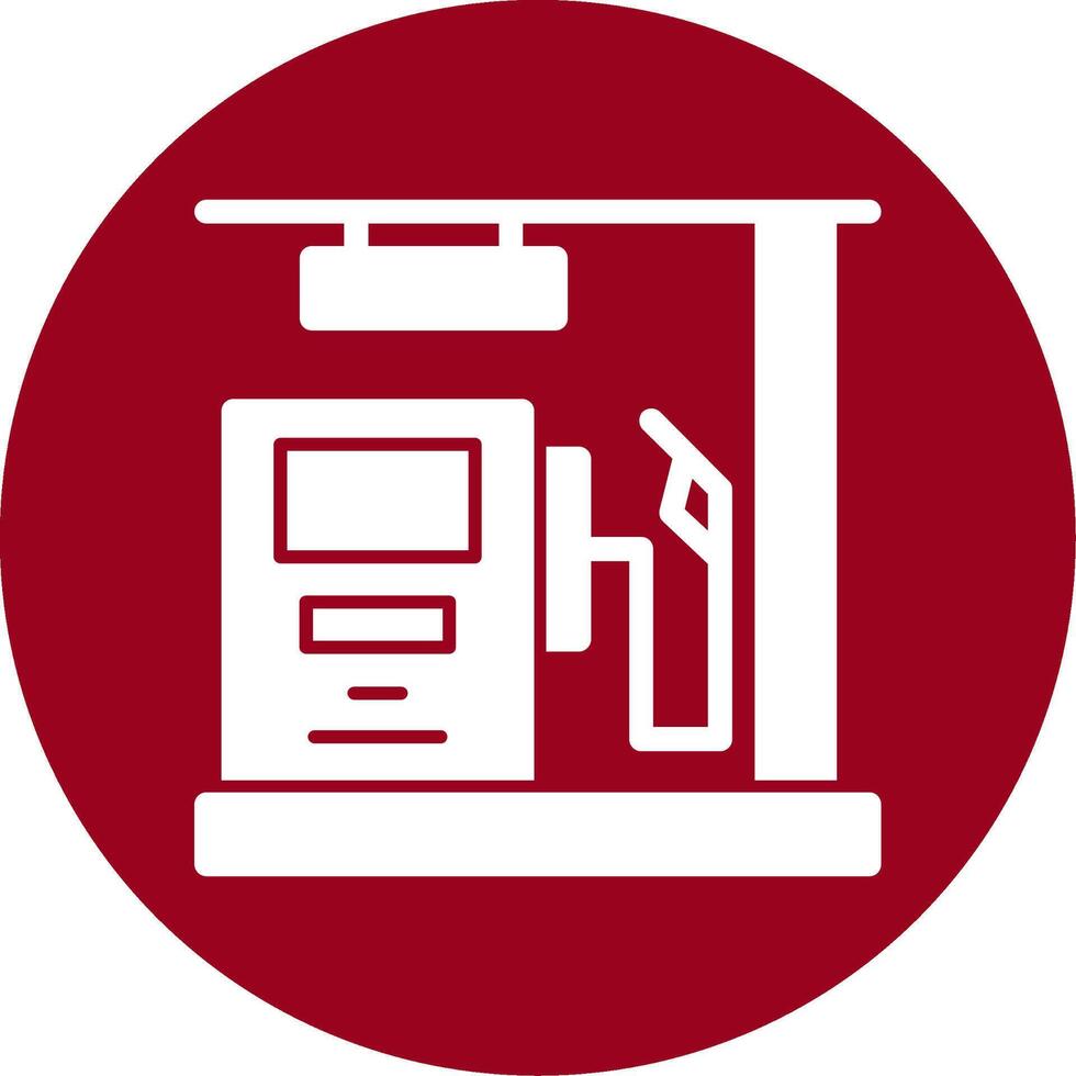 Gas Station Glyph Circle Icon vector