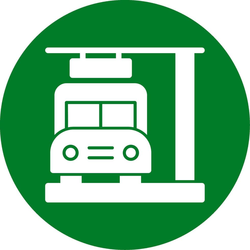 Bus Stop Glyph Circle Icon vector