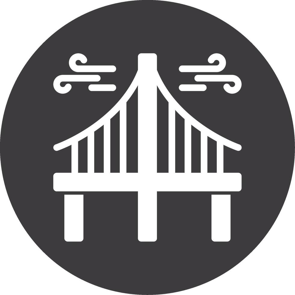 puente glifo circulo icono vector