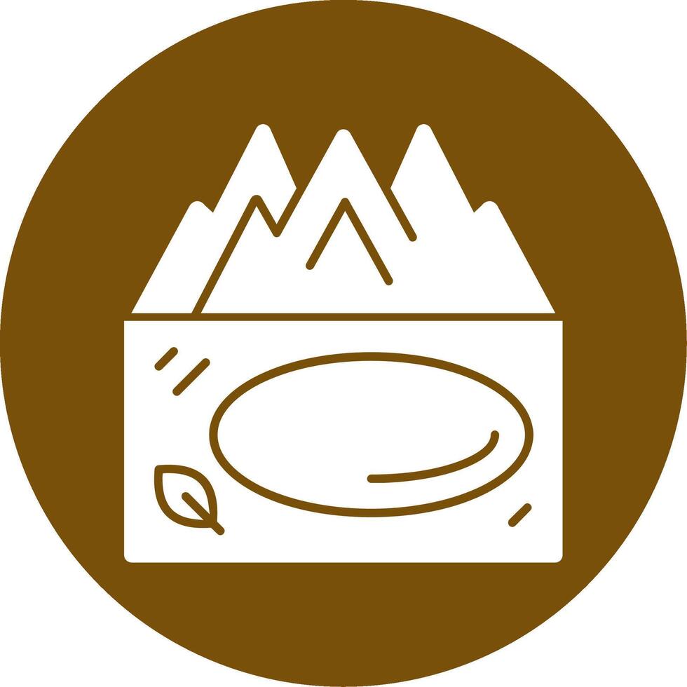 Lake Glyph Circle Icon vector