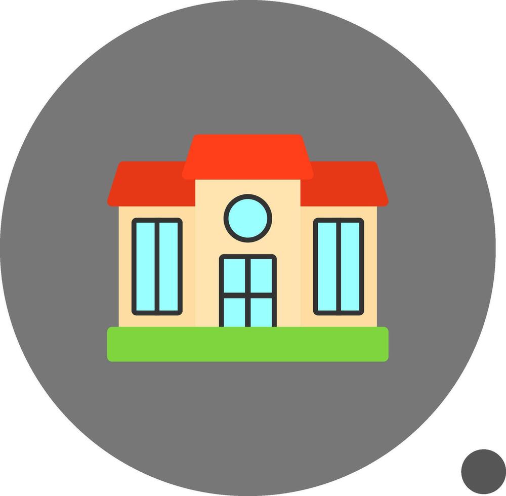 Mansion Flat Shadow Icon vector