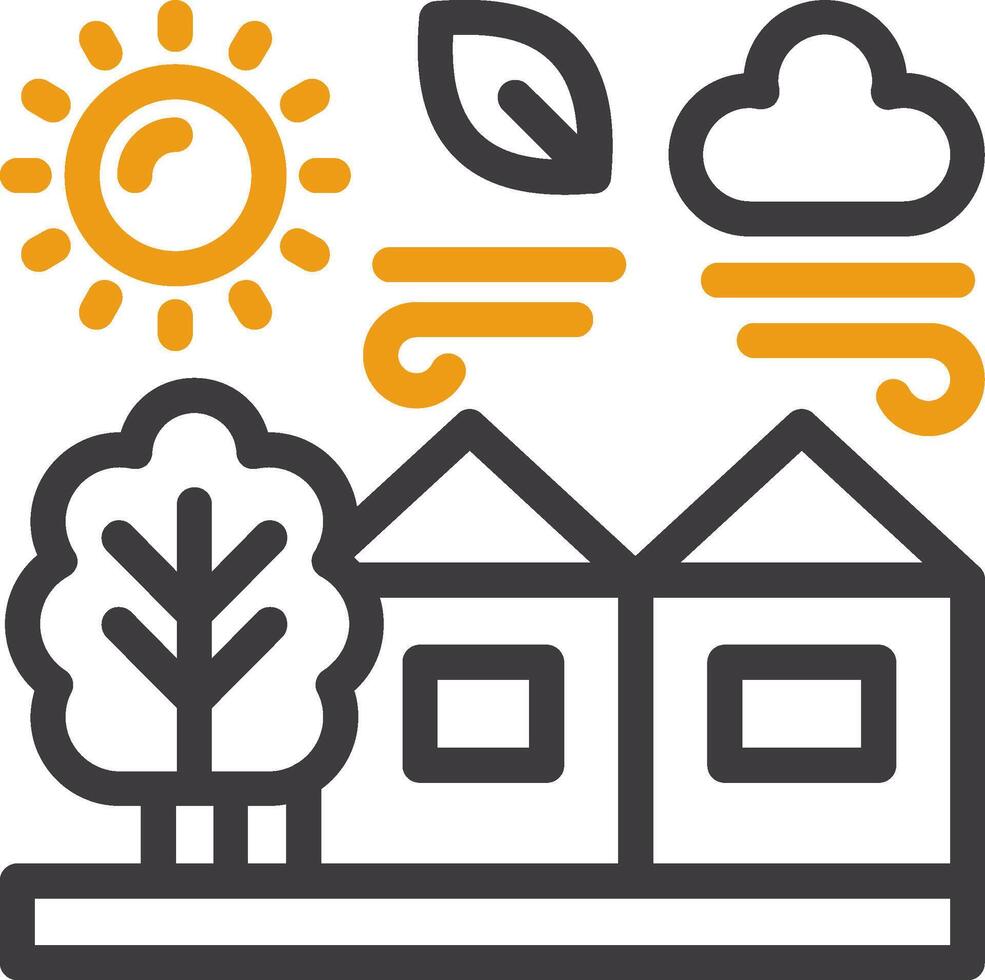 Village Two Color Icon vector