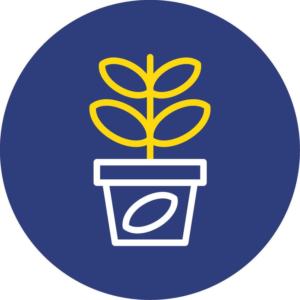 Jade Plant Dual Line Circle Icon vector
