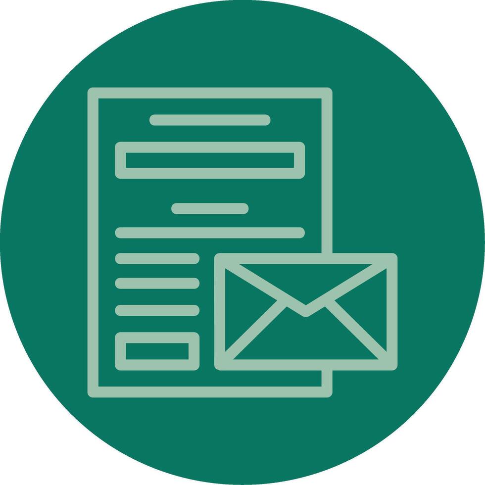 Cover Letter Line Multi color Icon vector