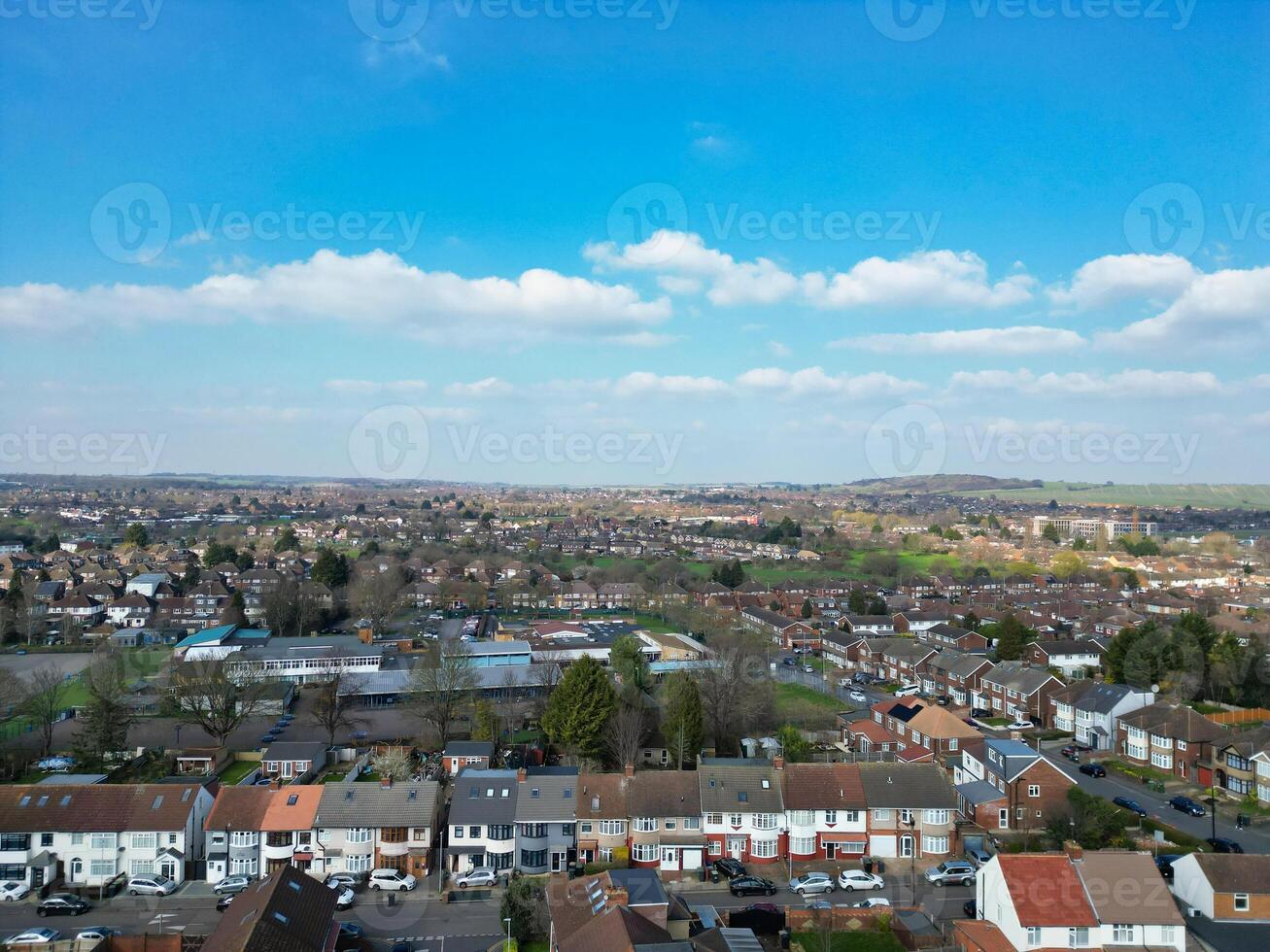 High Angle View of Luton Town of England photo