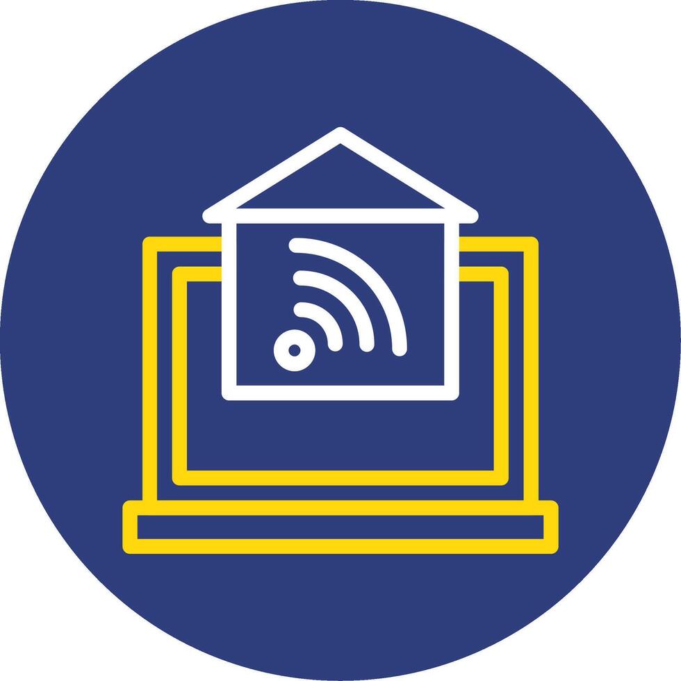 Home Automation Dual Line Circle Icon vector