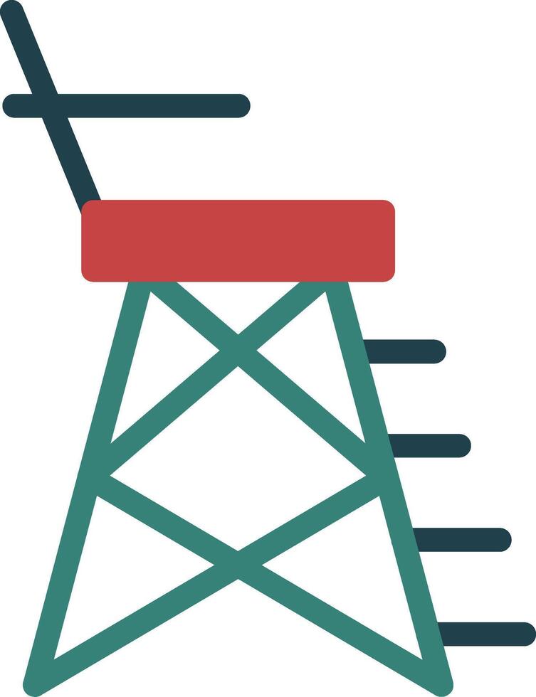 Lifeguard Chair Glyph Multi Color Icon vector