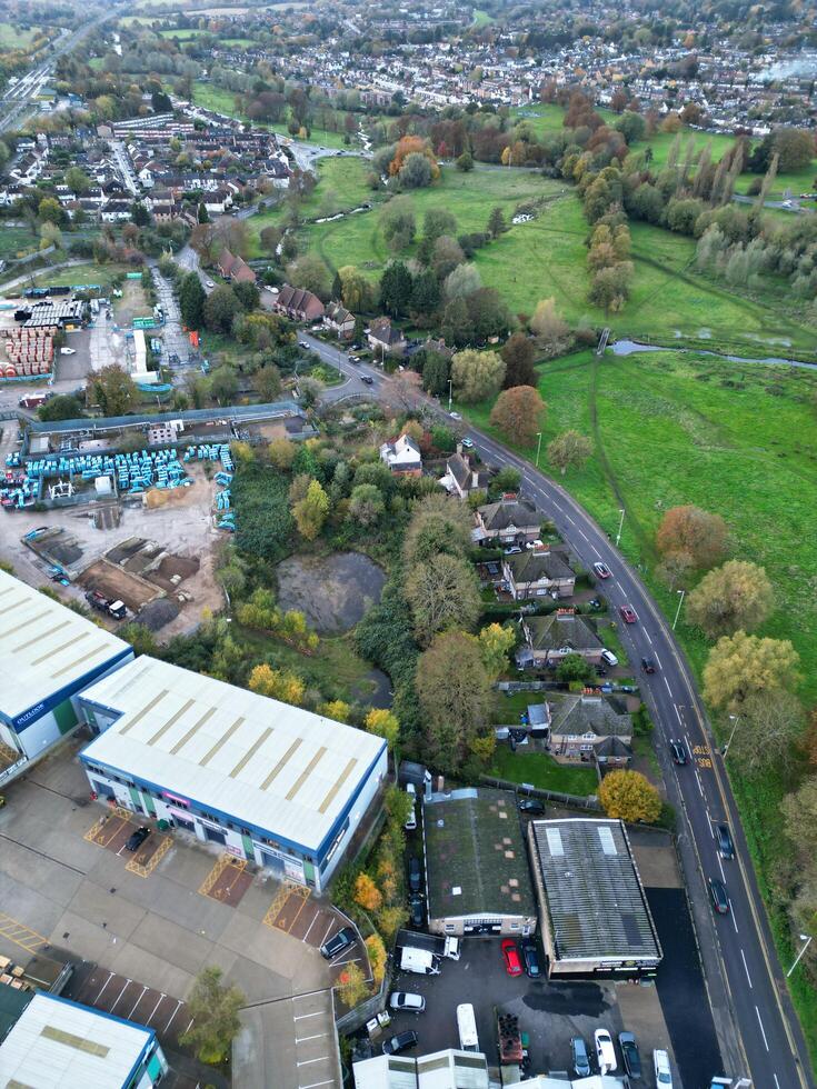High Angle View of Industrial Estate Warehouse at Hemel Hempstead City of England UK. November 5th, 2023 photo