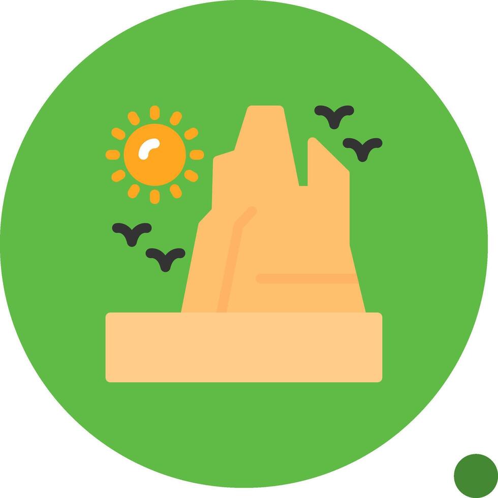 Canyon Flat Shadow Icon vector