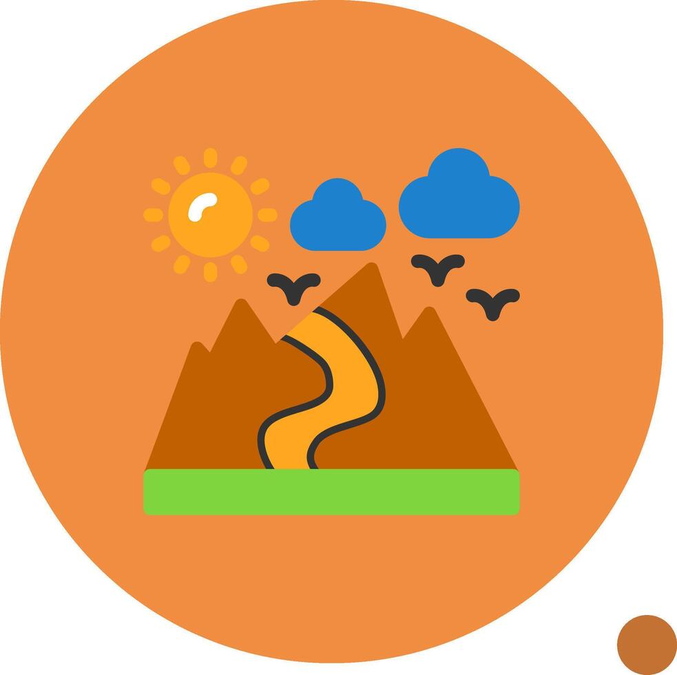 Valley Flat Shadow Icon vector