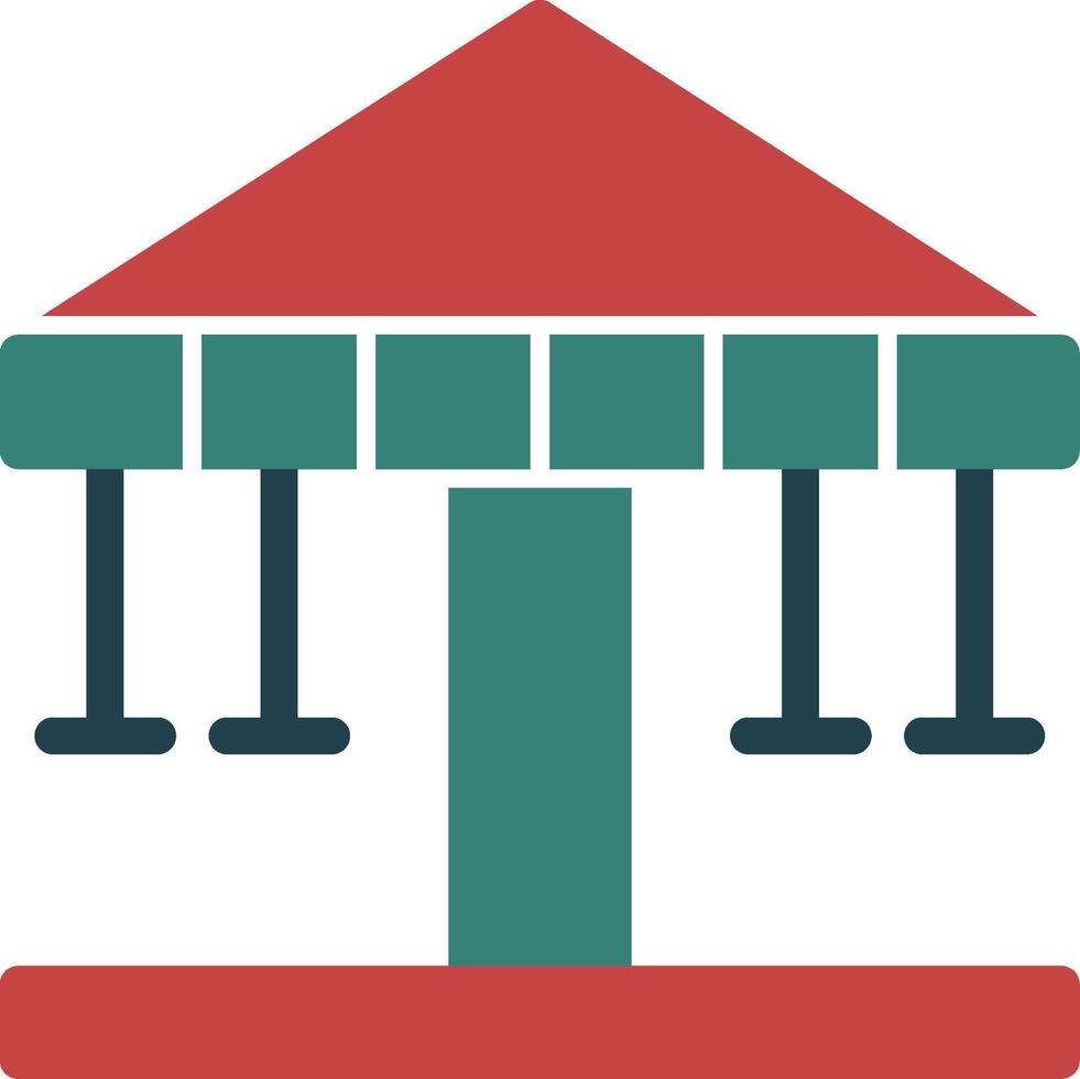 Merry-Go-Round Glyph Multi Color Icon vector