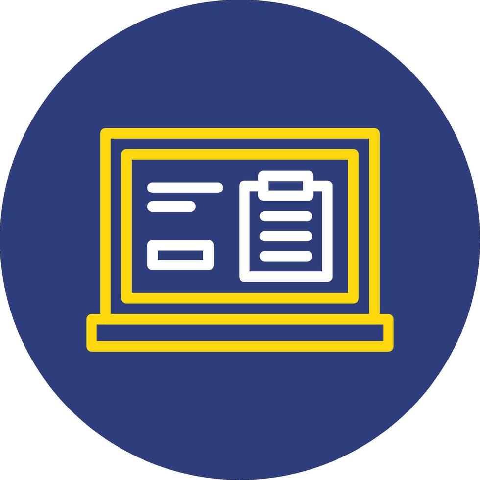 Clipboard Dual Line Circle Icon vector