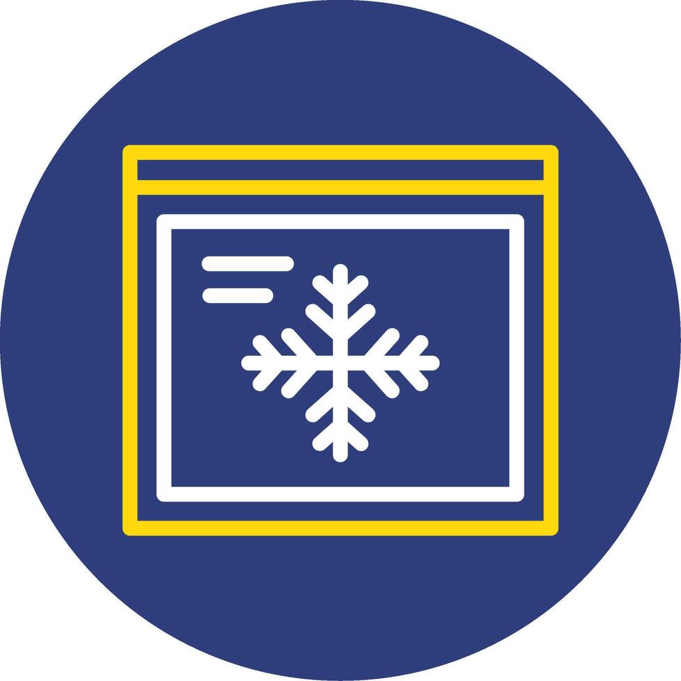 Snowflake Dual Line Circle Icon vector