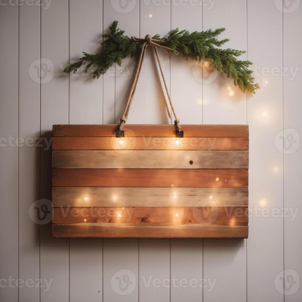 AI generated Cute sign, wooden sign with copy space, AI Generative photo