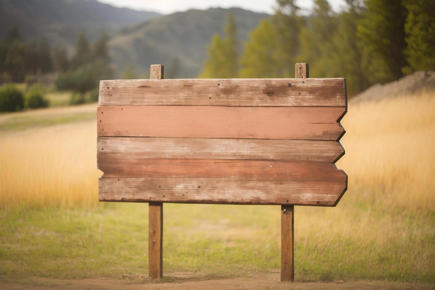 AI generated Wooden signboard on outdoor background, AI Generative photo