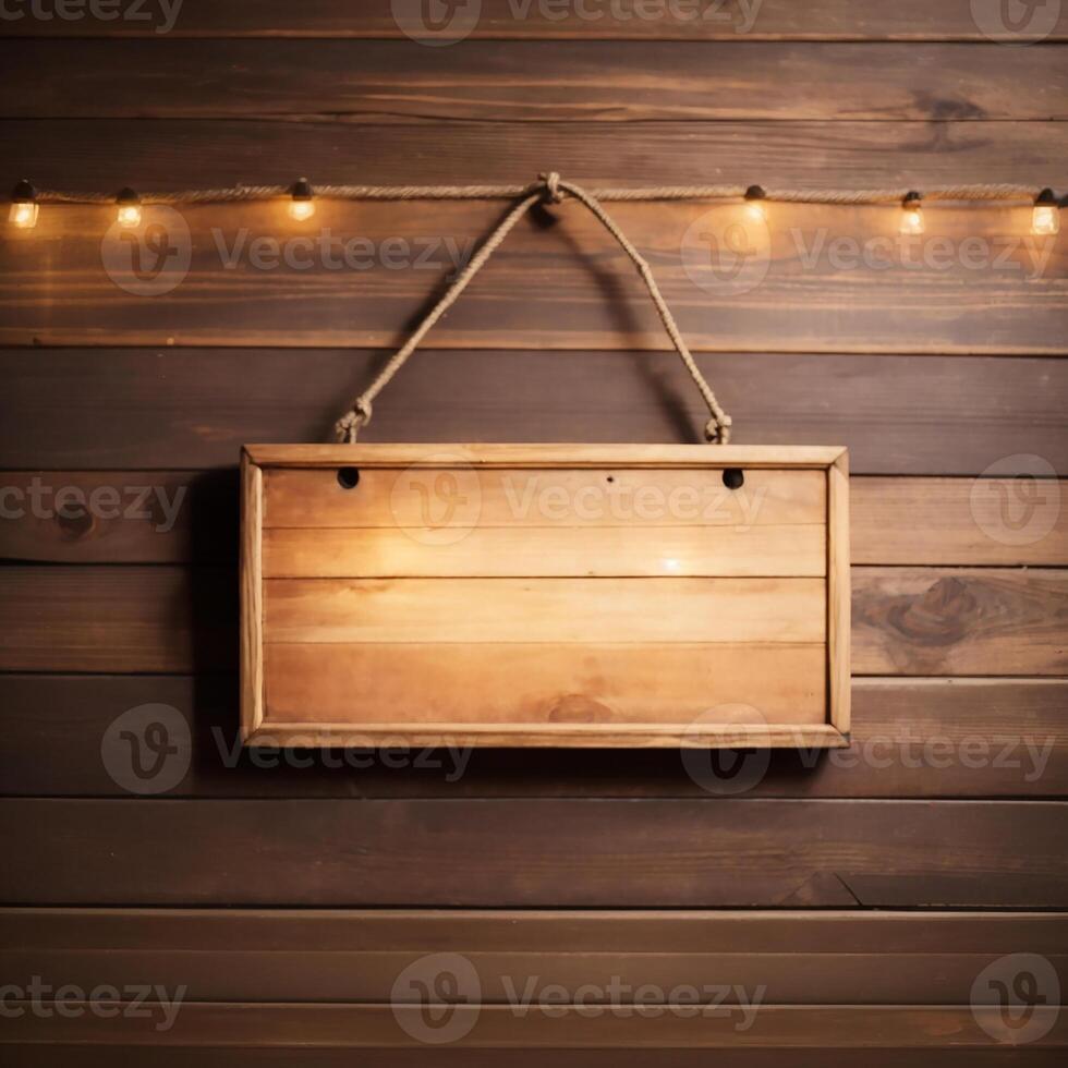 AI generated Cute sign, wooden sign with copy space, AI Generative photo
