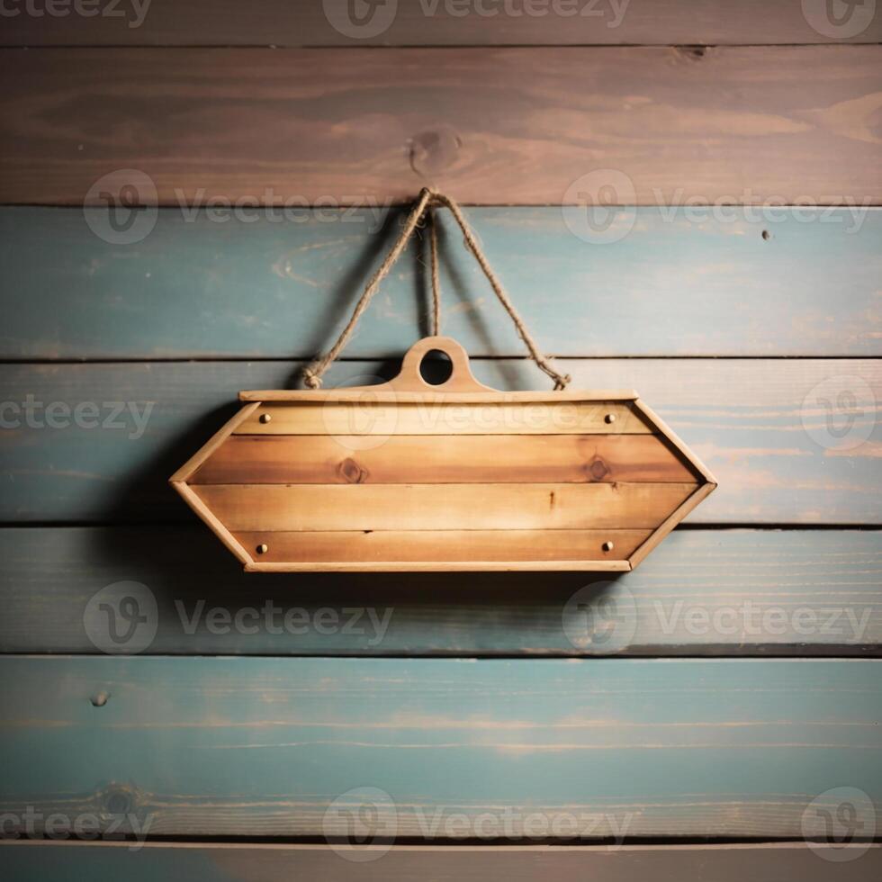 AI generated Cute sign, wooden sign with copy space, AI Generative photo