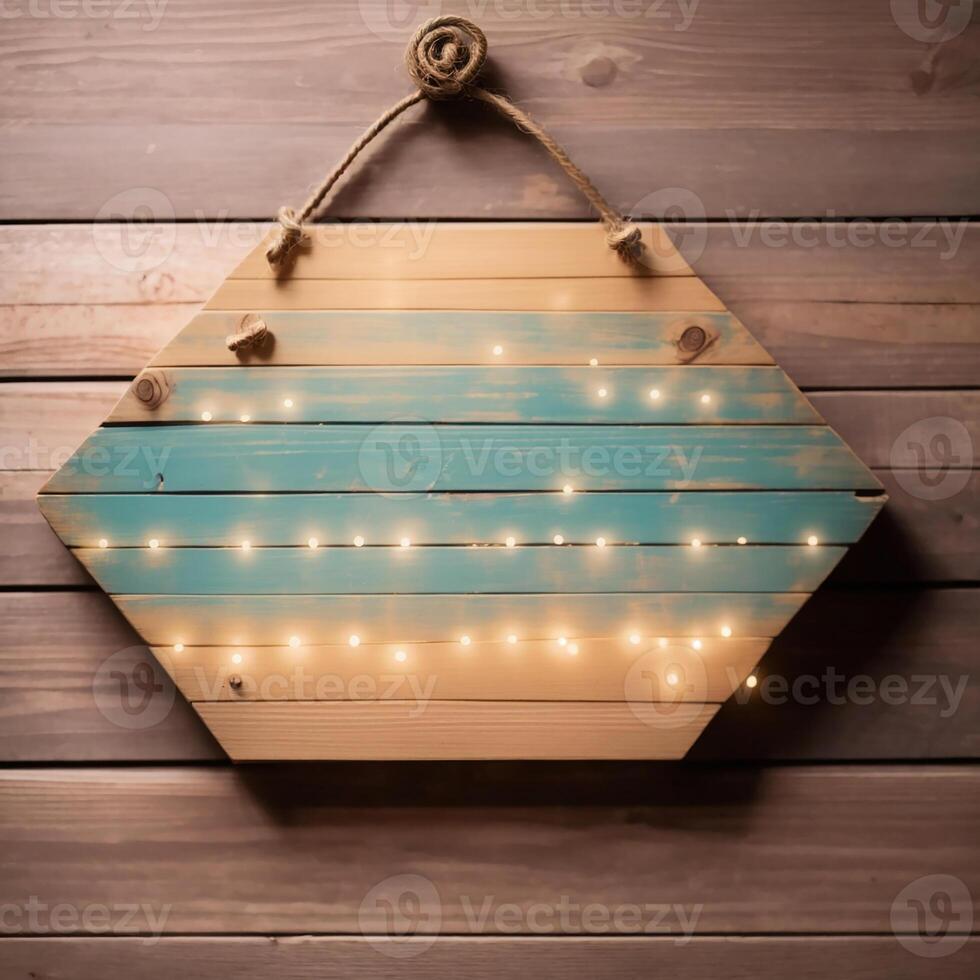 AI generated Cute sign, wooden sign with copy space, AI Generative photo