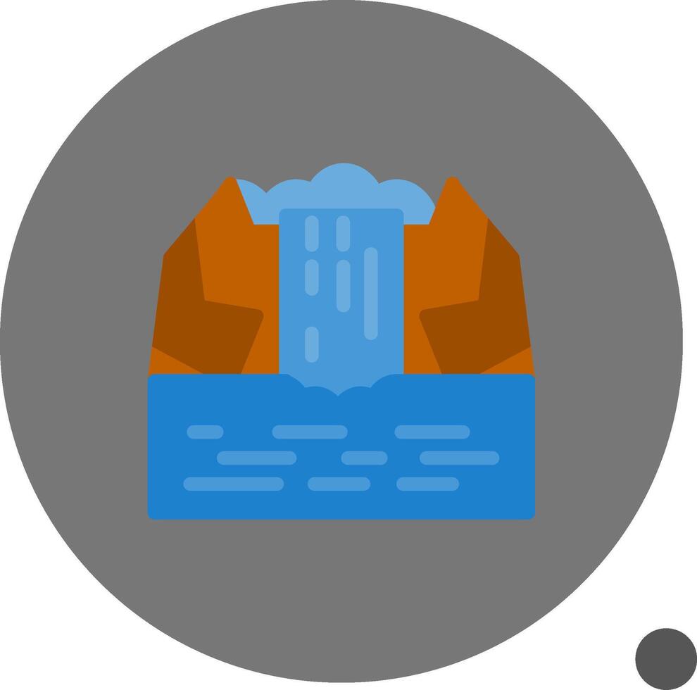 Waterfall Flat Shadow Icon vector