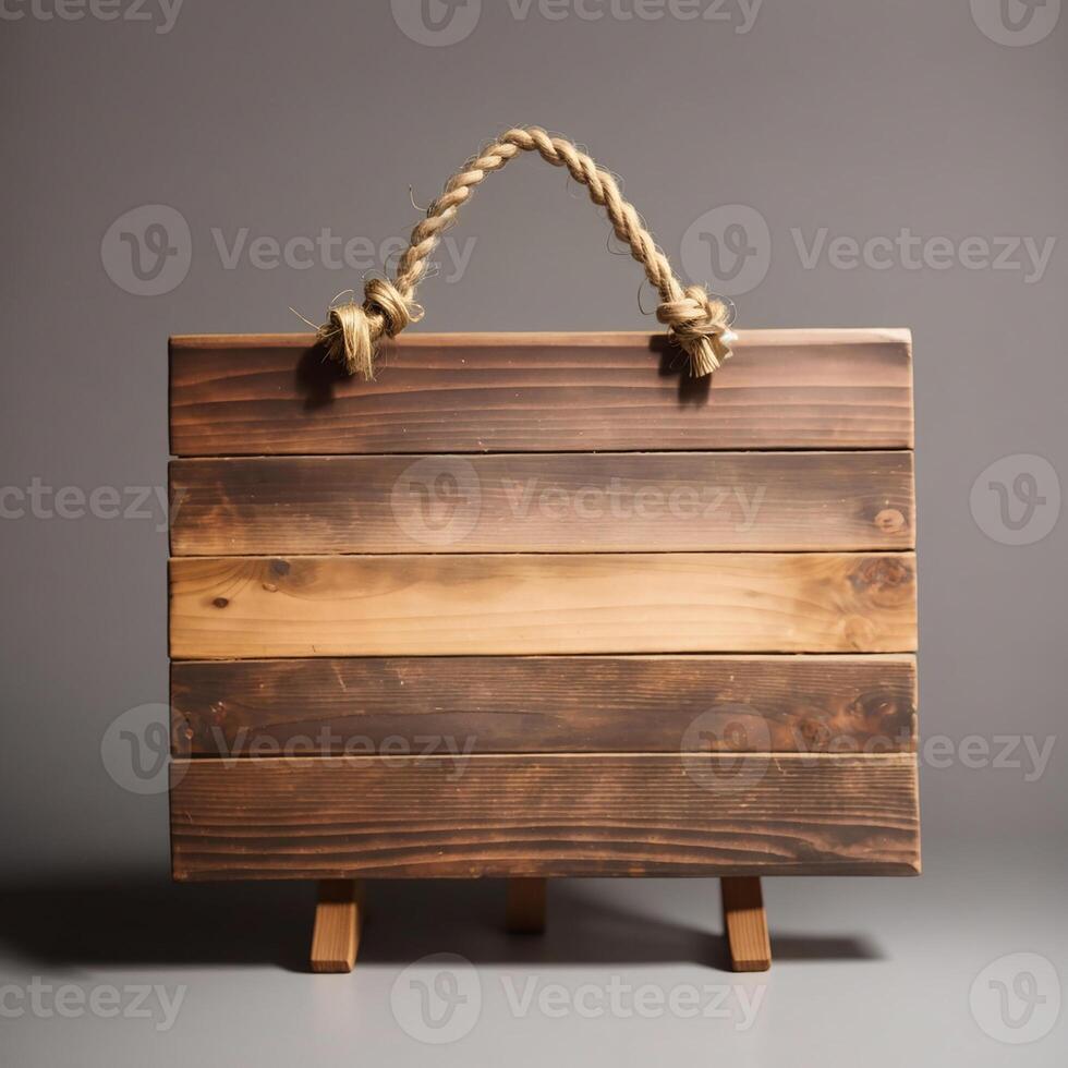 AI generated Cute sign, wooden sign with copy space, AI Generative photo